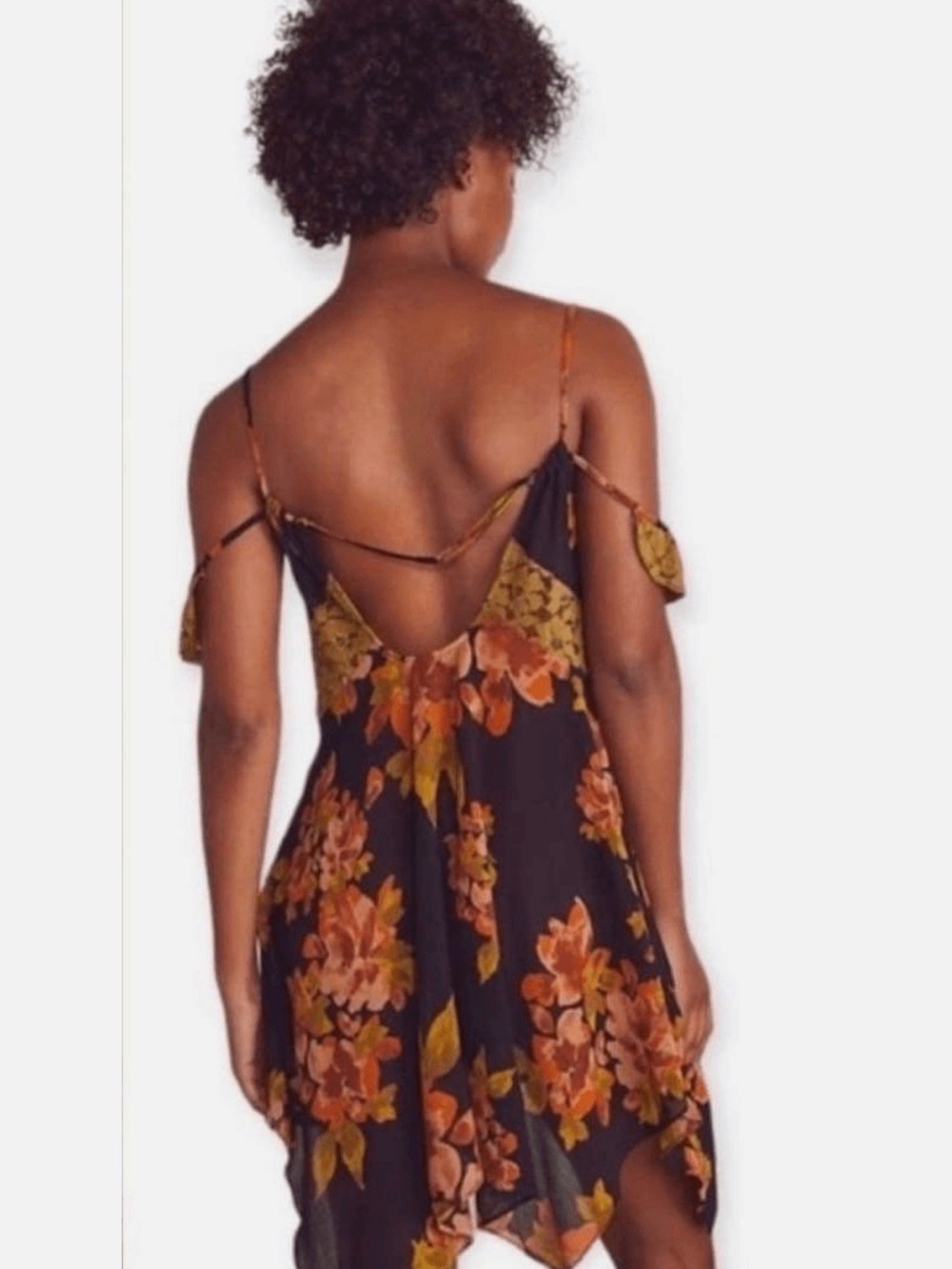 Free People Intimately Monday Morning Trapeze dress slip autumn floral sz m - Picture 2 of 6